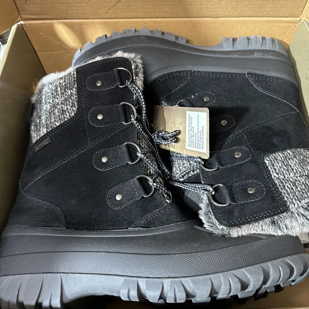 Free Soldier ACC0052 Mens Black Waterproof Tactical Military Boots Size US 10